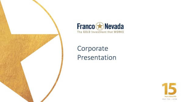 Franco-Nevada Corporate Presentation - Page 1